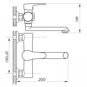 Смеситель для ванны Zerix PUD3 045 белый (ZX2909)