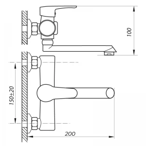 Смеситель для ванны Zerix PUD3 045 (ZX2920)