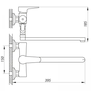 Смеситель для ванны Zerix PUD7 146 (ZX2938)