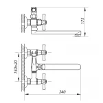 Змішувач для ванни Zerix DMT-3-B 722 (ZX2939)
