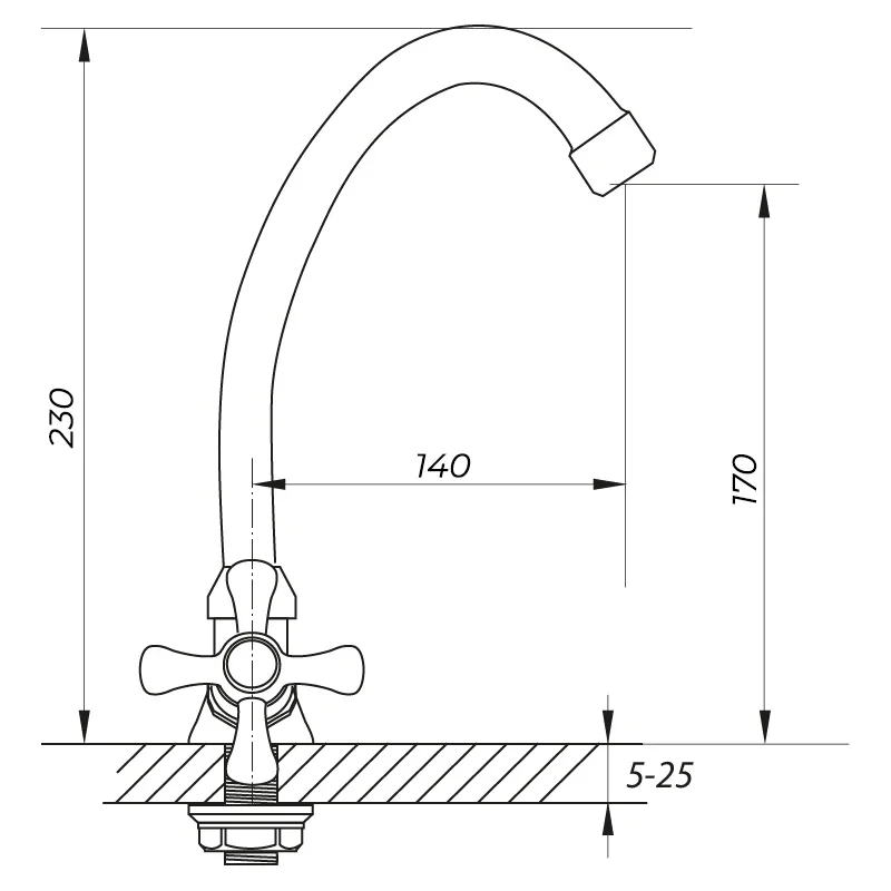 Змішувач для умивальника Zerix TZA 605 (ZX2968)