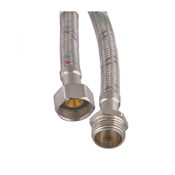 Гнучкий шланг для підключення води гайка 1/2'' - Штуцер 1/2'' (100 см) (силик. оболонка) Zerix (ZX3022)