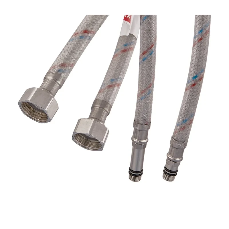 Гибкие шланги для смесителя гайка 1/2'' - Штуцер M10 (60 см) 2 шт (силик. оболочка) Zerix (ZX3030)