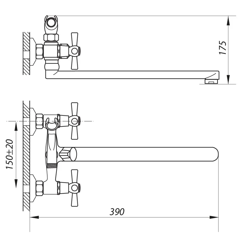 Смеситель для ванны Zerix DMT-B 827 (ZX3050)
