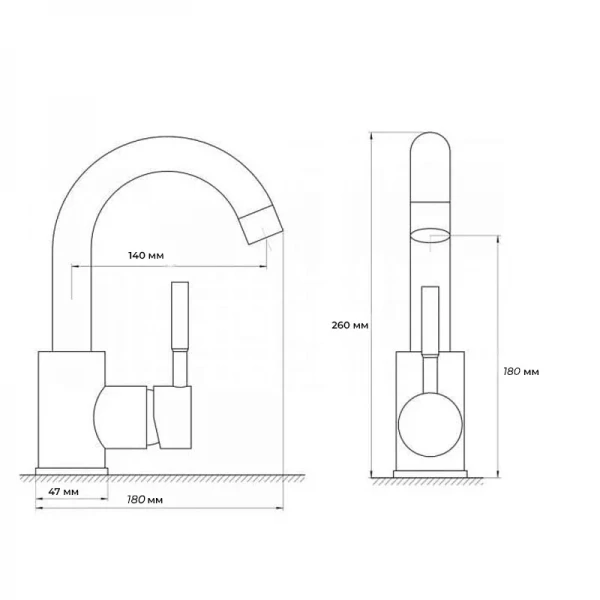 Смеситель для умывальника из нерж. стали SUS304 Zerix LUM-001 (ZX3123)