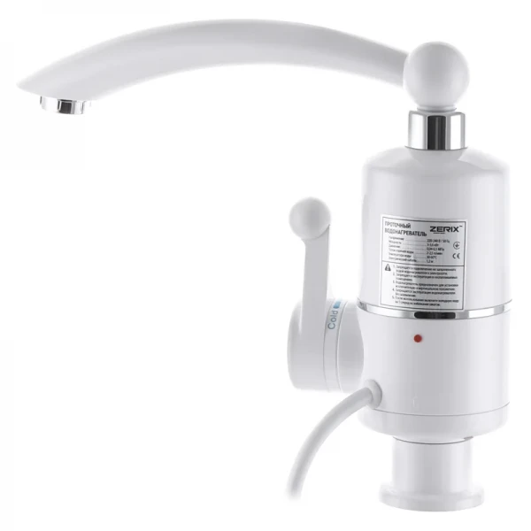 Водонагреватель Zerix ELW16-E 3 kW проточный, С ИНДИКАТОРОМ ТЕМП., на мойку (ZX3265)