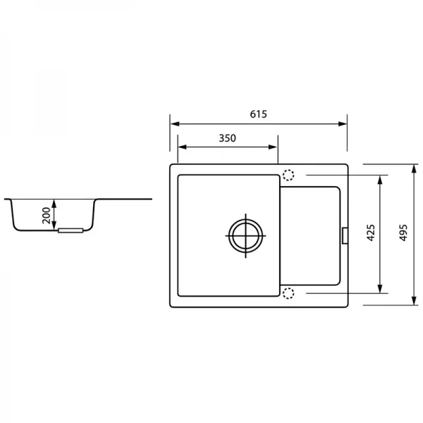 Мийка Zerix ZS-6250S-03 Black (ZX4588)