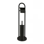 Ерш напольный с бумагодержателем Zerix KIT ME04 Black (ZX4644)