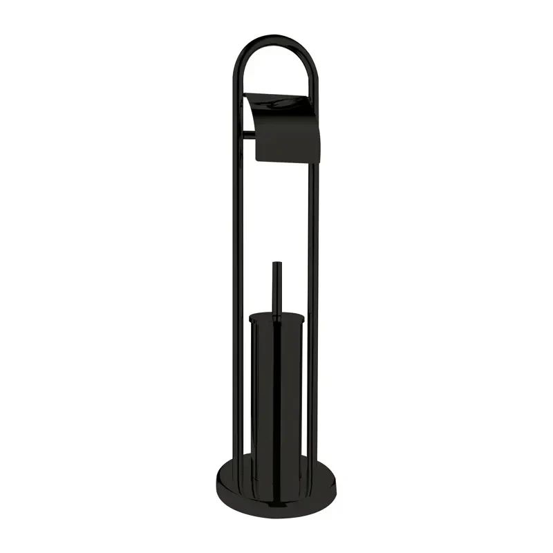 Єрш для підлоги з папероутримувачем ZERIX KIT ME04 Black (ZX4644)