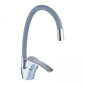 Смеситель для кухни ZERIX YUB 279 Reflector Gray хром/серый с гибким изливом (ZX4654)