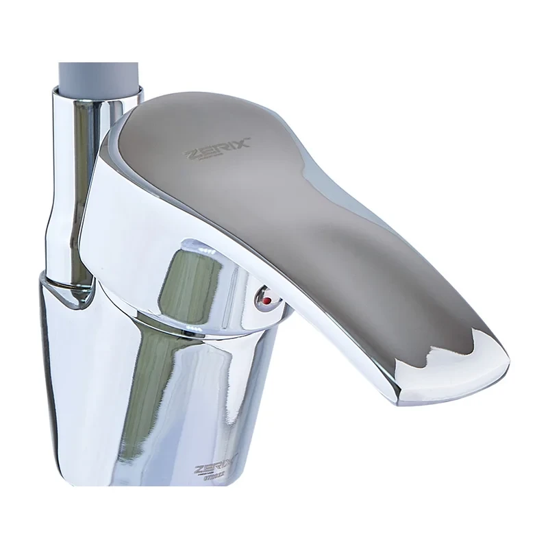 Смеситель для кухни Zerix YUB 279 Reflector Gray с серым гибким изливом (ZX4654)