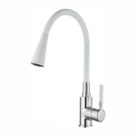 Змішувач для кухні Zerix Atrium-011-T Refl.WHITE (Колір хром+силік.вилив білий) (ZX4719)