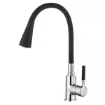 Змішувач для кухні Zerix ATRIUM-011-T REFL.BLACK (Колір хром+силік.вилив чорний) (ZX4720)