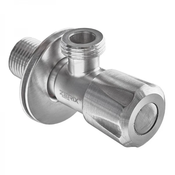 Кран для підключ. сантехприладів Zerix VAL-04-1/2x1/2 з нерж. ст.SUS304 (ZX4800)