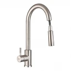 Смеситель для кухни с выдвижной лейкою Zerix LUX-014 (нерж. сталь) (ZX4874)