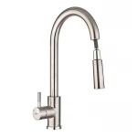 Смеситель для кухни с выдвижной лейкою Zerix LUX-014 (нерж. сталь) (ZX4874)