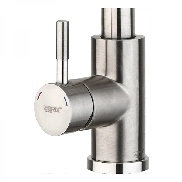 Смеситель для кухни с выдвижной лейкою Zerix LUX-014 (нерж. сталь) (ZX4874)