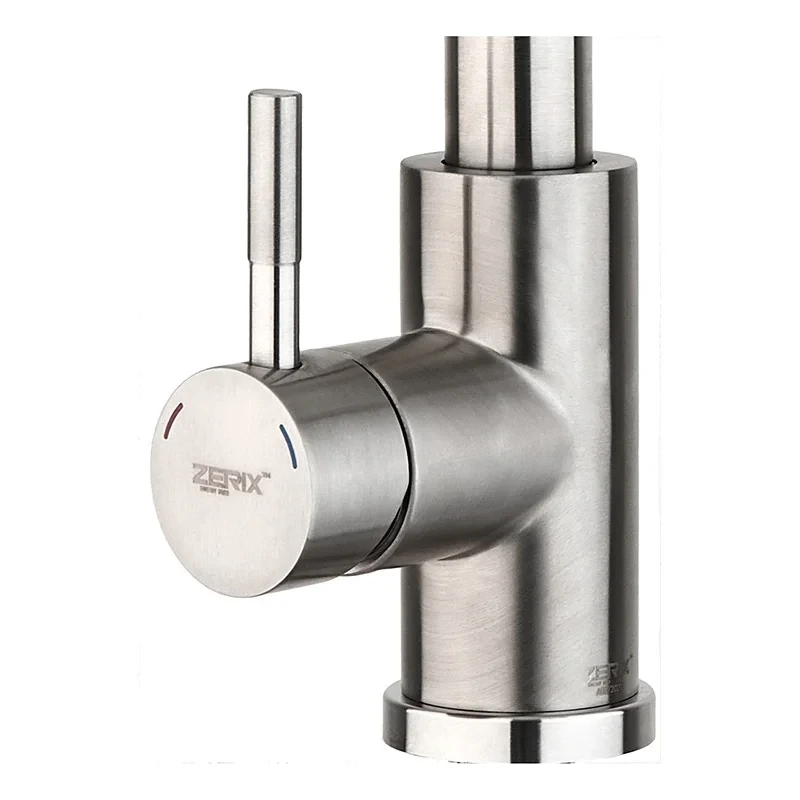 Смеситель для кухни с выдвижной лейкою Zerix LUX-014 (нерж. сталь) (ZX4874)