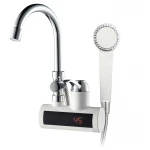 Водонагреватель 3 kW проточн., Zerix ELW22-EW С ИНД.ТЕМП., на СТЕНУ (со шлангом и лейкой) (ZX4934)