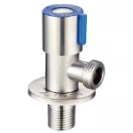 Кран для подключения сантехприборов Zerix VAL-01-1/2x1/2 с нерж. стали (синий) (ZX4937)