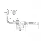 Сифон для ванной Zerix SV-02-C с ревизией, переливом и выпуском "СLICK-СLACK" (ZX4961)