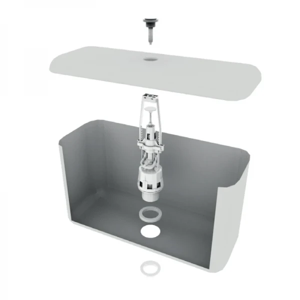 Арматура спускна Zerix AS-01 з одним режимом зливу (хромована кнопка) (ZX4965)