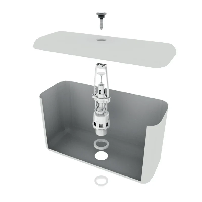 Арматура спускная Zerix AS-01 с одним режимом слива (кнопка хромированная) (ZX4965)