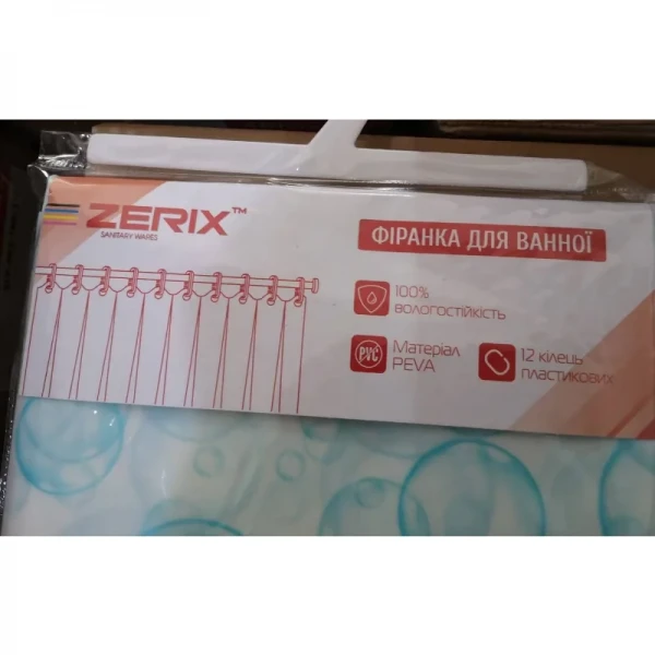 Шторка для ванної Zerix SCP-003-180x180 з PEVA (поліетиленвінілацетату) (Візерунок 