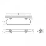 Полка с ограничителем (стекло) Zerix AFB-0121-1 (ZX5043)