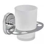 Стакан одинарный (стекло) с держателем зубных щеток Zerix AFB-0106-1 (ZX5057)