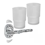 Держатель с 2 стаканами (стекло) Zerix AFB-0108 (ZX5058)