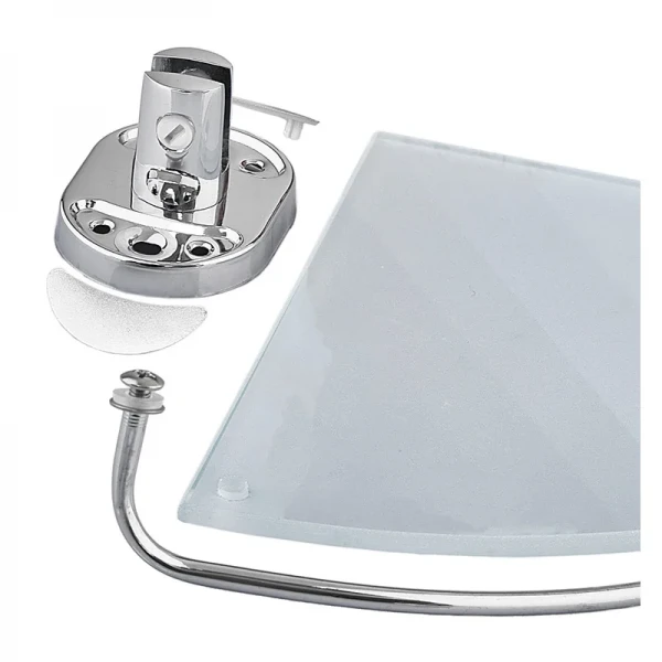 Полка угловая с ограничителем (стекло) Zerix AFB-0107-1 (ZX5073)