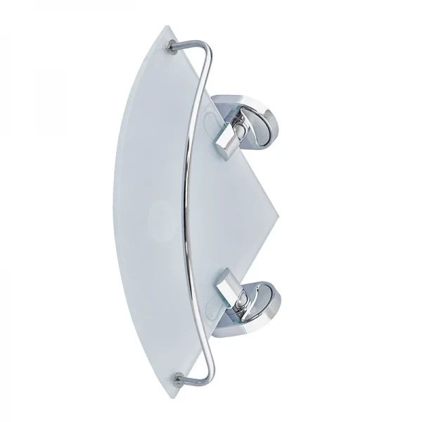 Полка угловая с ограничителем (стекло) Zerix AFB-0107-1 (ZX5073)