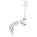 Сифон для раковини Zerix SU-03-А з ревізією (Колір білий) 1 1/4'' (ZX5083)