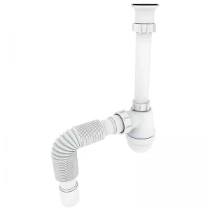 Сифон для раковины Zerix SU-03-А с ревизией (Цвет белый) 1 1/4'' (ZX5083)