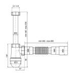 Сифон для умывальника Zerix SU-03-В 1 1/4"x40 без выпуска (ZX5084)