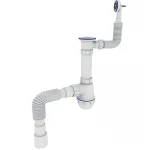 Сифон для кухни Zerix SK-04-В 1 1/2"x40 с резьбовым выпуском и круглым переливом (ZX5085)