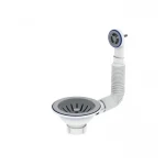 Випуск різьбовий Zerix KS-02 3 1/2" з гнучким круглим переливом (ZX5092)