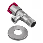 Кран для підключення сантехприладів Zerix VAL-07-1/2x1/2 з нерж.сталі SUS304 (червоний) (ZX5100)