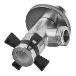 Кран для підключення сантехприладів Zerix VAL-09-1/2x1/2 з нерж.сталі SUS304 (ZX5102)