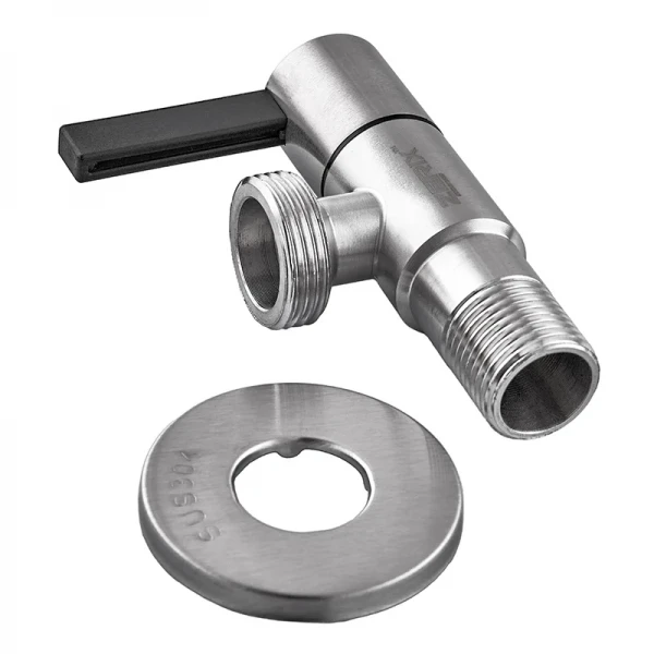 Кран для підключення сантехприладів Zerix VAL-12-1/2x3/4 з нерж.сталі SUS304 (ZX5105)