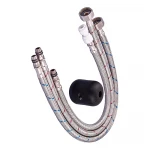 Кухонний змішувач на дві води Zerix LUX-024 з висувною лійкою (нерж. сталь) (ZX5555)