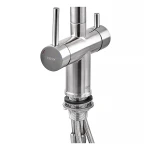 Кухонний змішувач на дві води Zerix LUX-024 з висувною лійкою (нерж. сталь) (ZX5555)