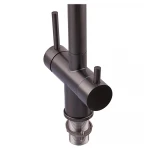 Змішувач для кухні з гнучким виливом на дві води Zerix KIT-021 Graphite REFL.Black з нерж. сталі (ZX5559)