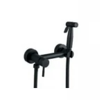 Смеситель настенный с гигиеническим душем Zerix SUS-222 Black с нерж. стали (ZX5560)