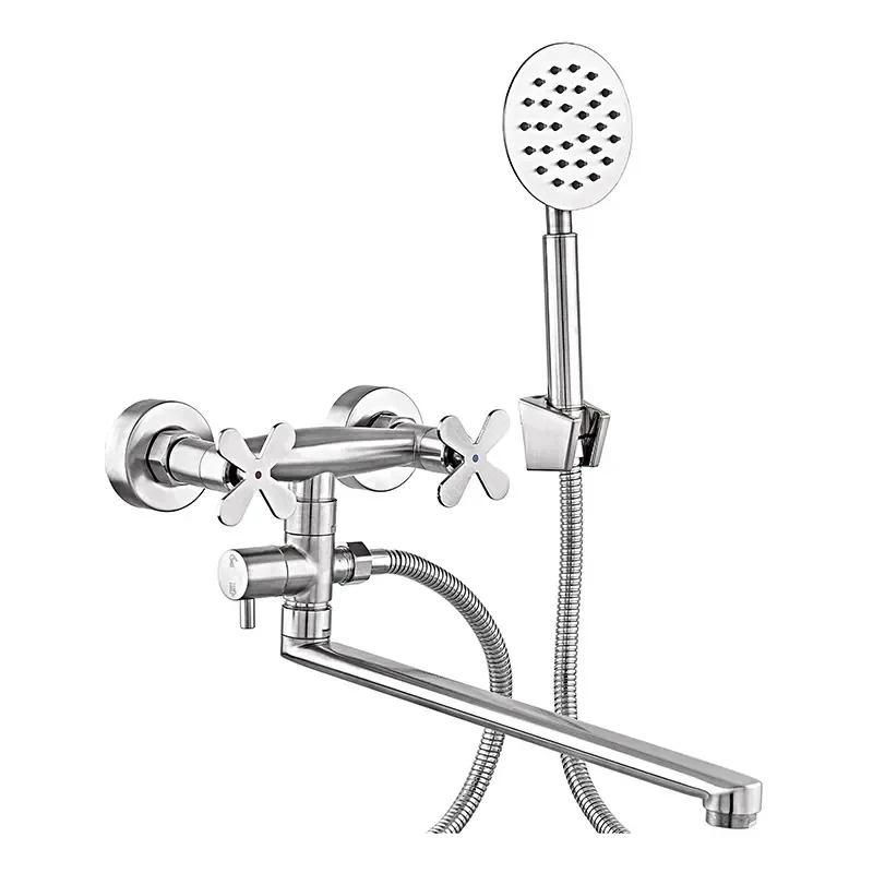 Смеситель для ванны Zerix GTA-006 из нерж. стали SUS304 (ZX5562)