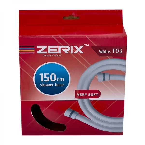 Шланг для душу ZERIX WhiteF03 White.F03 білий матовий силіконовий 150 см (ZX5567)