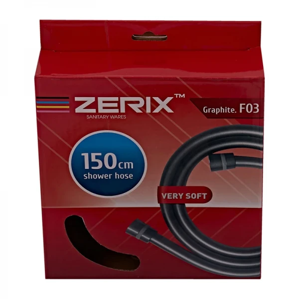 Шланг для душу ZERIX GraphiteF03 Graphite.F03 силіконовий графітовий 150 см (ZX5568)