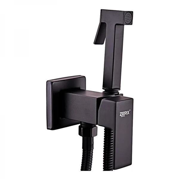 Змішувач для гігієнічного душу Zerix LEB9-123 Black (з лійкою) (кол. чорний) (ZX5572)