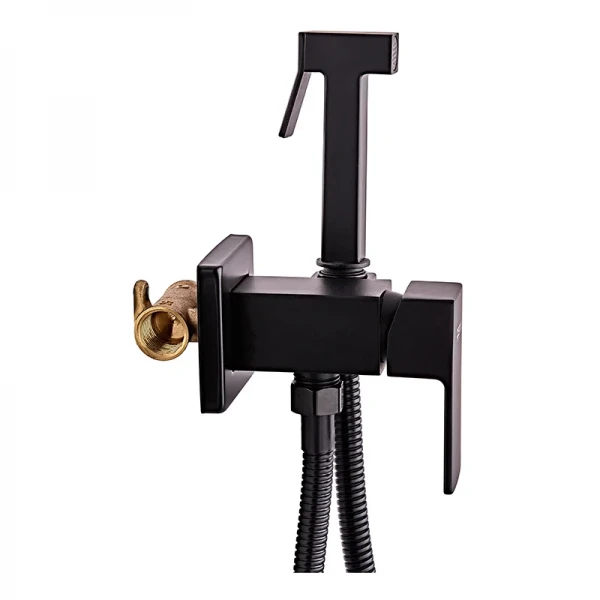 Змішувач для гігієнічного душу Zerix LEB9-123 Black (з лійкою) (кол. чорний) (ZX5572)